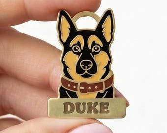 Placa de identificación personalizada para pastor alemán / Placa con nombre grabado