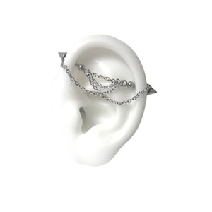 Industrial piercing jewelry with chains and cone shape  ends (m40+milieu 13 + 16m)