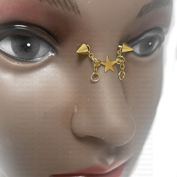 Nasallang, bijoux de nez Bogo, en acier inoxydable pour double piercings de haut du nez,