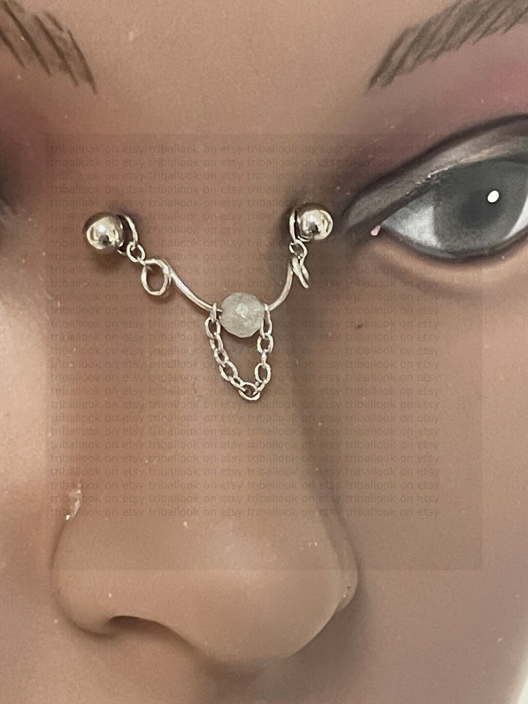 Nasallang, High Nostril Jewelry, Bridge Piercing Jewelry, Eyebrow