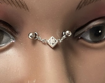 Keltische Brücke Piercing Kette: Chirurgenstahl Nasenschmuck
