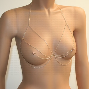 Necklace for pierced  nipples in gold tone (42)