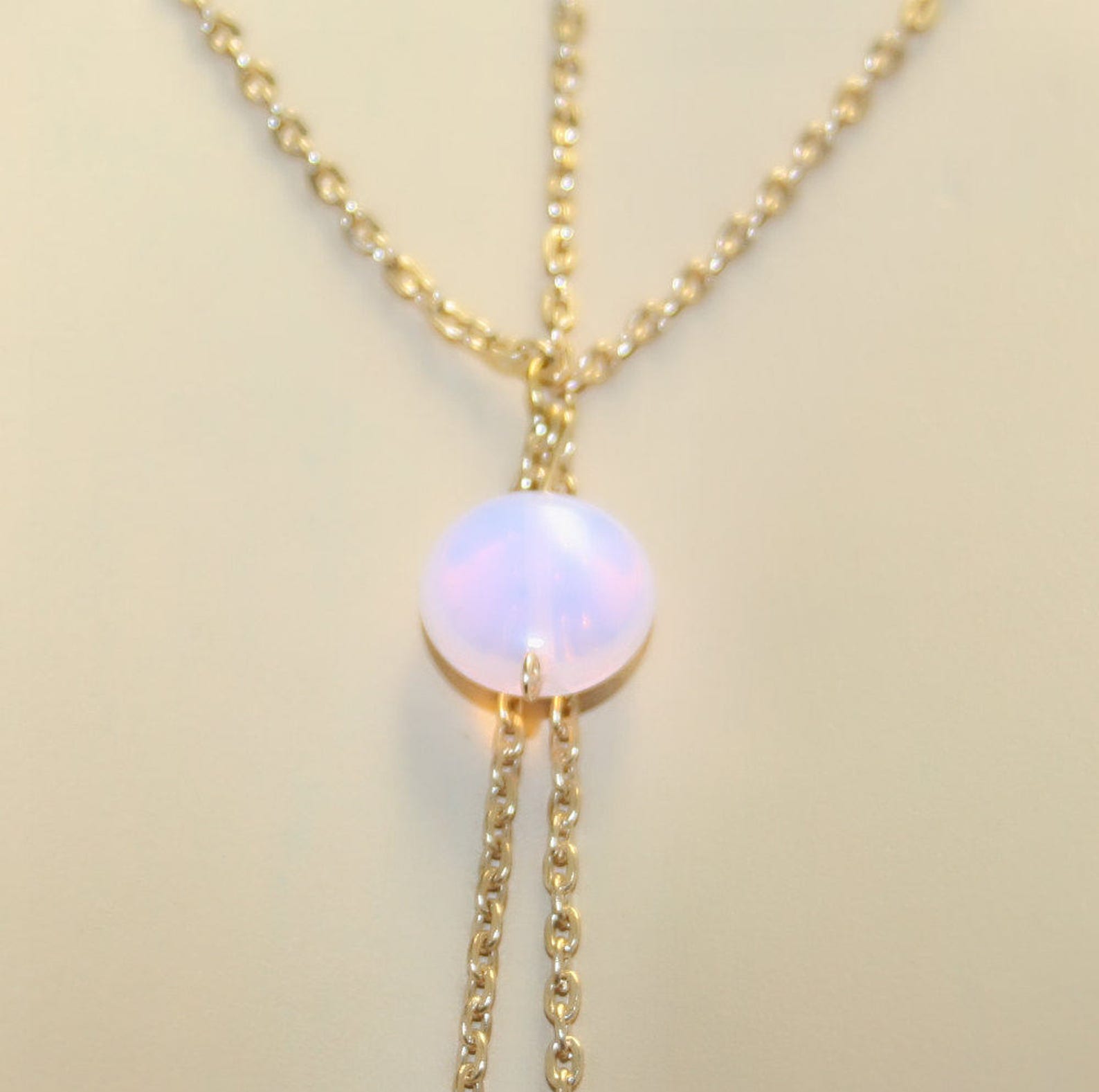 Golden chain Nipple piercing Jewelry with pink opalite XXX Etsy