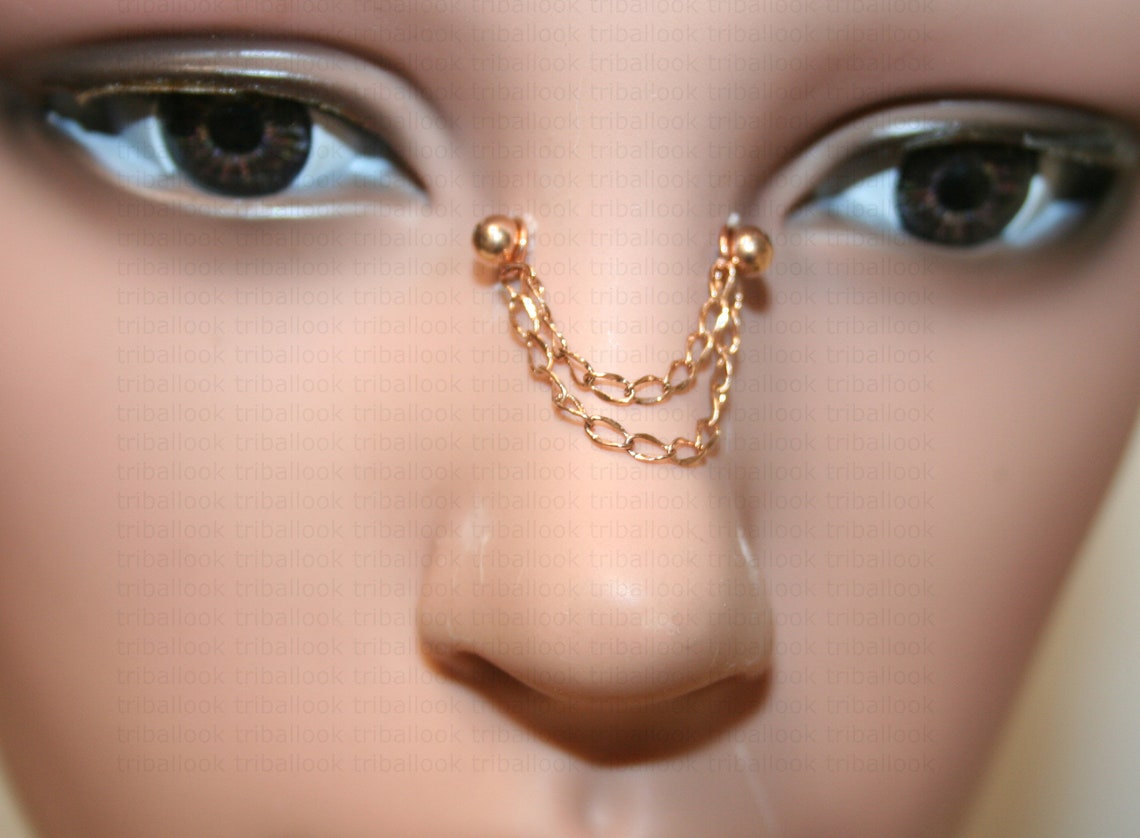 Nasallang High nostril jewelry Bridge piercing jewelry with Etsy