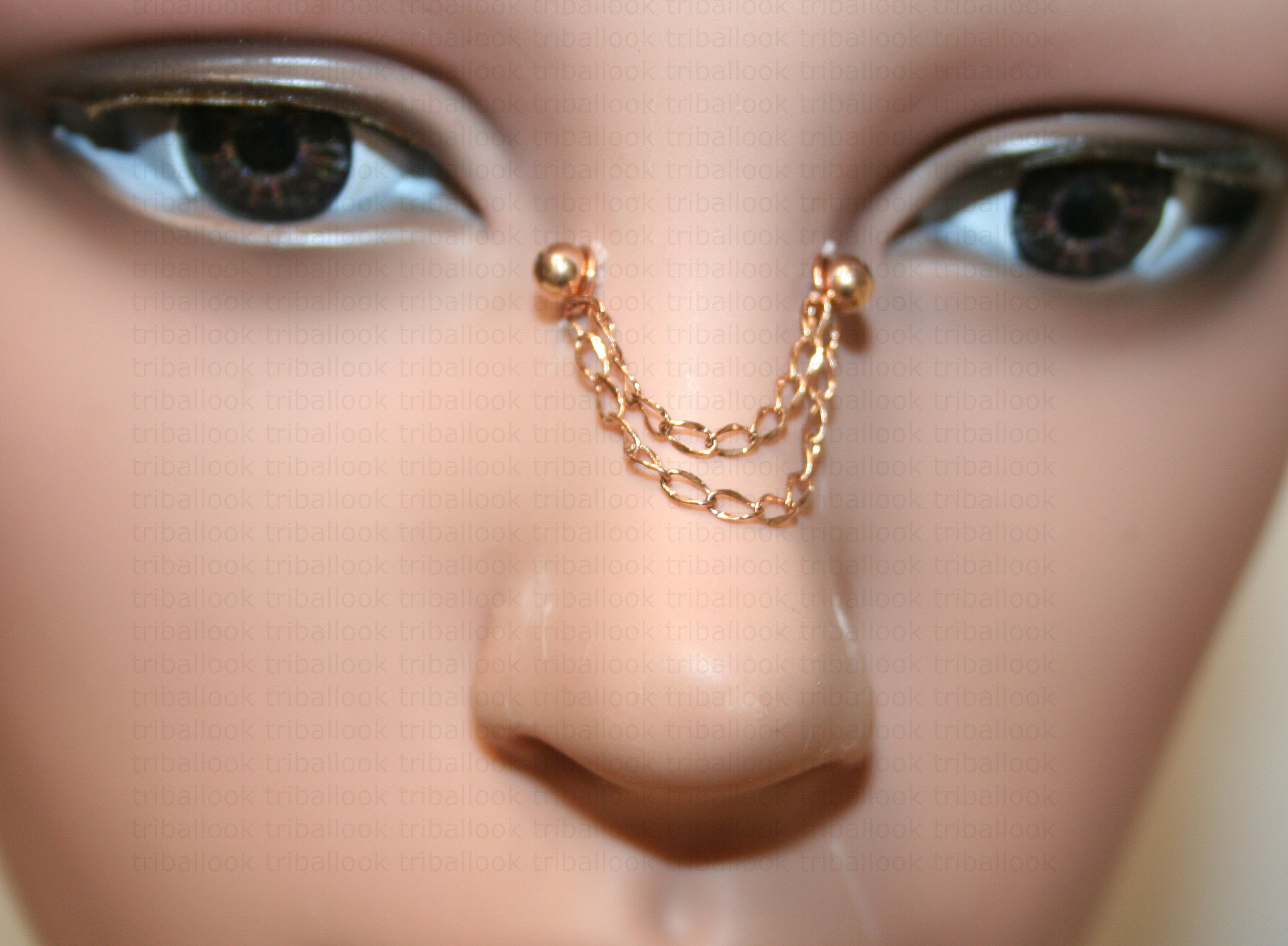 Nasallang High nostril jewelry Bridge piercing jewelry with Etsy