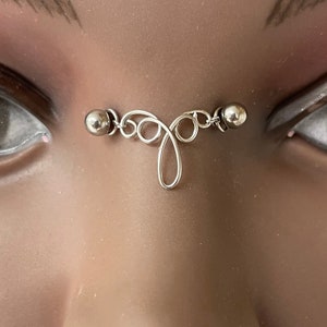 Bridge piercing jewelry , Bridge piercing barbell, with or without the stainless steel piercing bar, bridge piercing silver tone