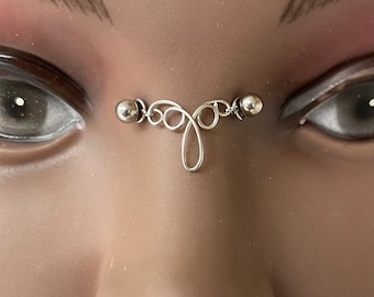 Piercing de pont, bijou de nez, acier inoxydable argenté