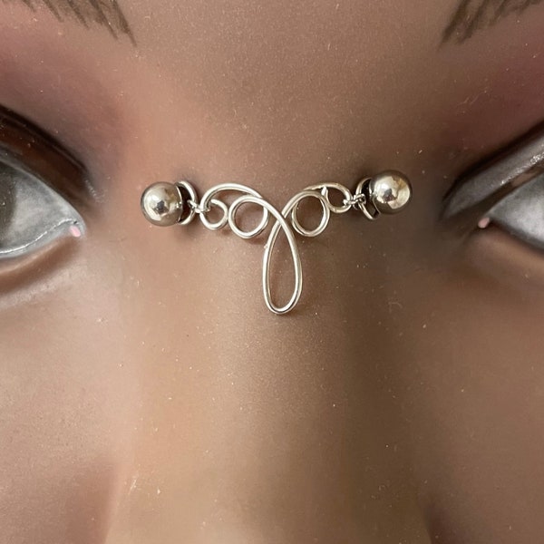 Piercing de pont, bijou de nez, acier inoxydable argenté