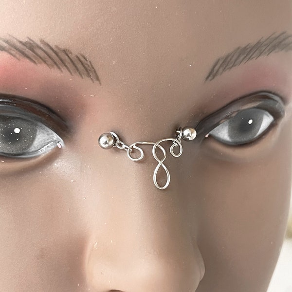 Piercing pont, bijoux de nez, acier inoxydable argenté