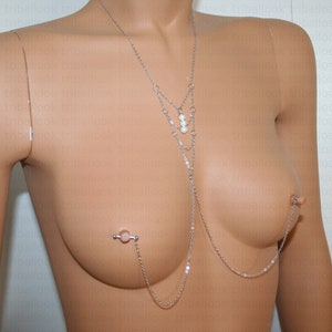 Biżuteria na sutki, Biżuteria do piercingu sutków, z 3 perłami słodkowodnymi (m19)