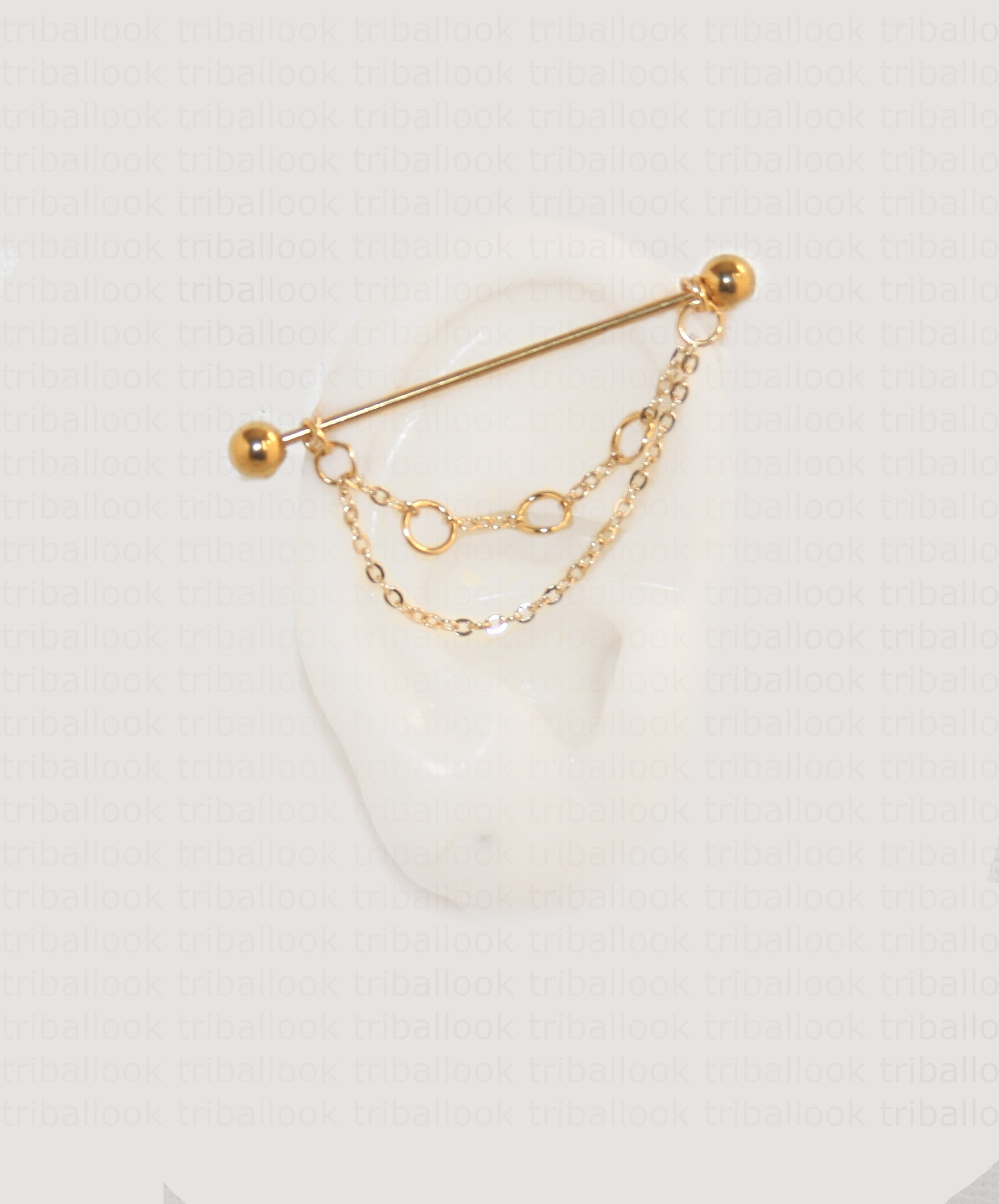 Fake Industrial Barbell Fake Industrial Piercing Jewelry Etsy