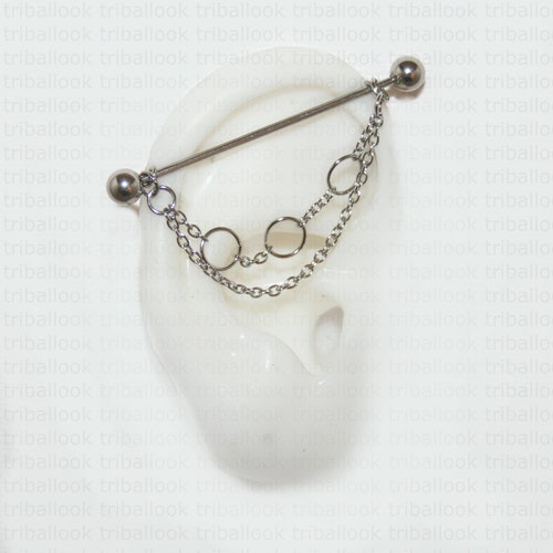 Fake Industrial Barbell Fake Industrial Piercing Jewelry Etsy UK