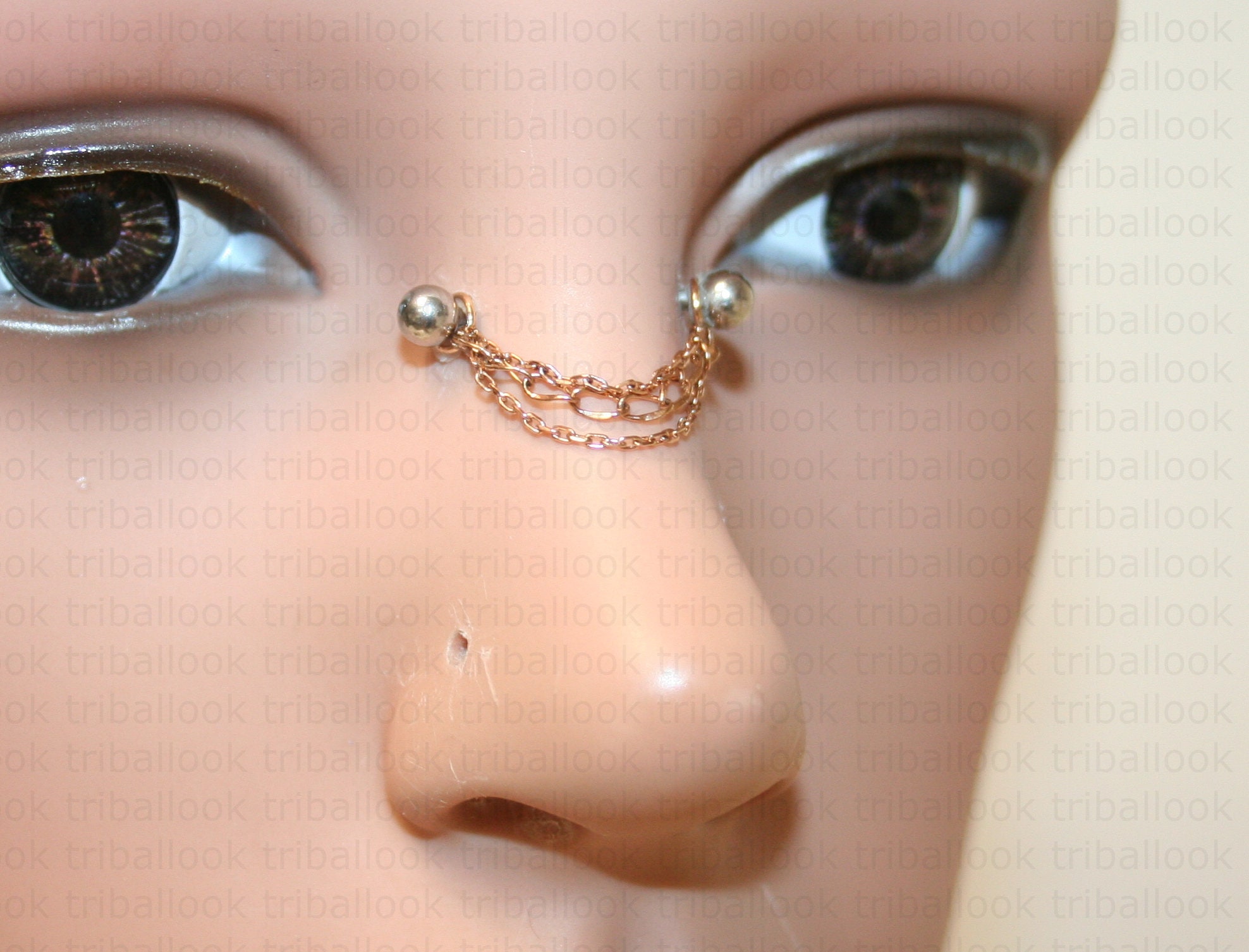 Nasallang High nostril jewelry Bridge piercing jewelry with Etsy