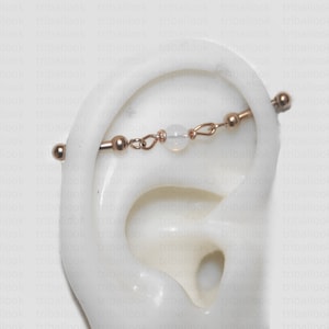 Industrial barbell, industriële piercing, sieraden, industriële staafoorbel, industriële piercingketting, met opaliet
