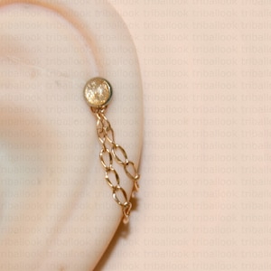 Helix ou Conch Earring Helix Piercing Helix Earring Helix Piercing Piercing Bar , Cartilage Piercing gold chaines (m4hélix ch1 )