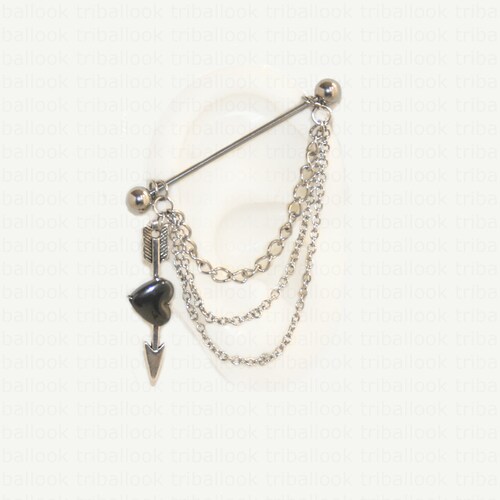 Fake Industrial Barbell Fake Industrial Piercing Jewelry Etsy