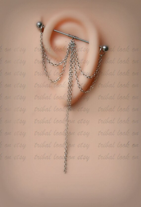 Covet Jewelry Notched Industrial Barbell 316L Surgical Steel