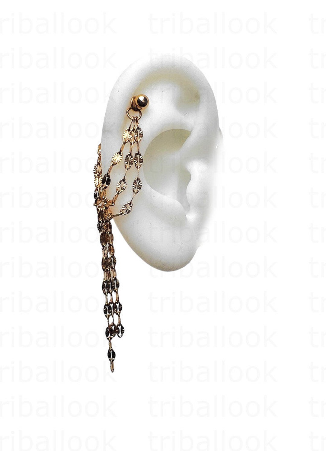 Helix Chains, Helix Piercing Jewelry With Chains, Rose Gold Jf Etsy