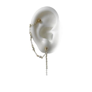 Helix, bijoux pour piercing de cartilage avec chaîne cartilage à lobe et perles d'eau douce (m81)