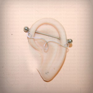 Industrial barbell 14g, 16g, industriële piercing, sieraden, industriële staafoorbel, industriële piercingketting, met draad 2