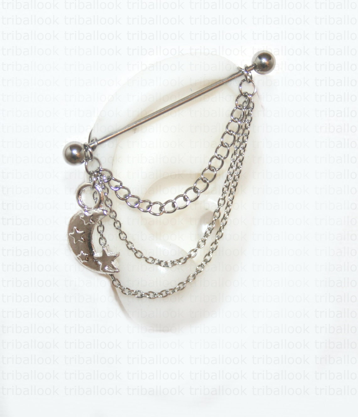 Fake Industrial Barbell Fake Industrial piercing Jewelry Etsy