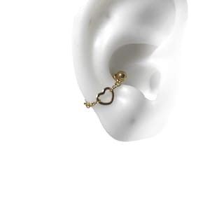 Helix oder Conch Ohrring Helix Piercing Helix Ohrring Helix Piercing Piercing Stab, Knorpel Piercing mit Herz (3 m+16 m goldfarben)