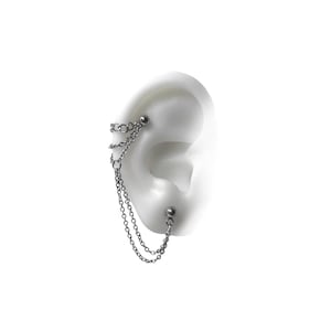 Helix or Conch Piercing, Helix Earring, Helix Piercing, stainless bar,  cartilage to lobe chains (m91)