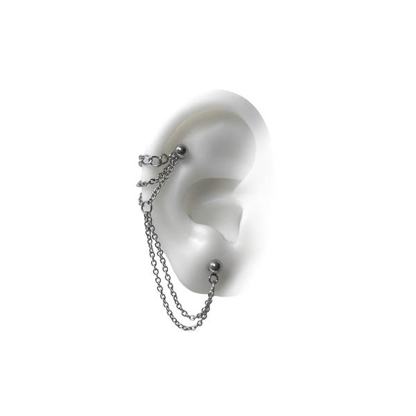 Chain Helix Piercing: Stainless Steel Cartilage Earring (m91)