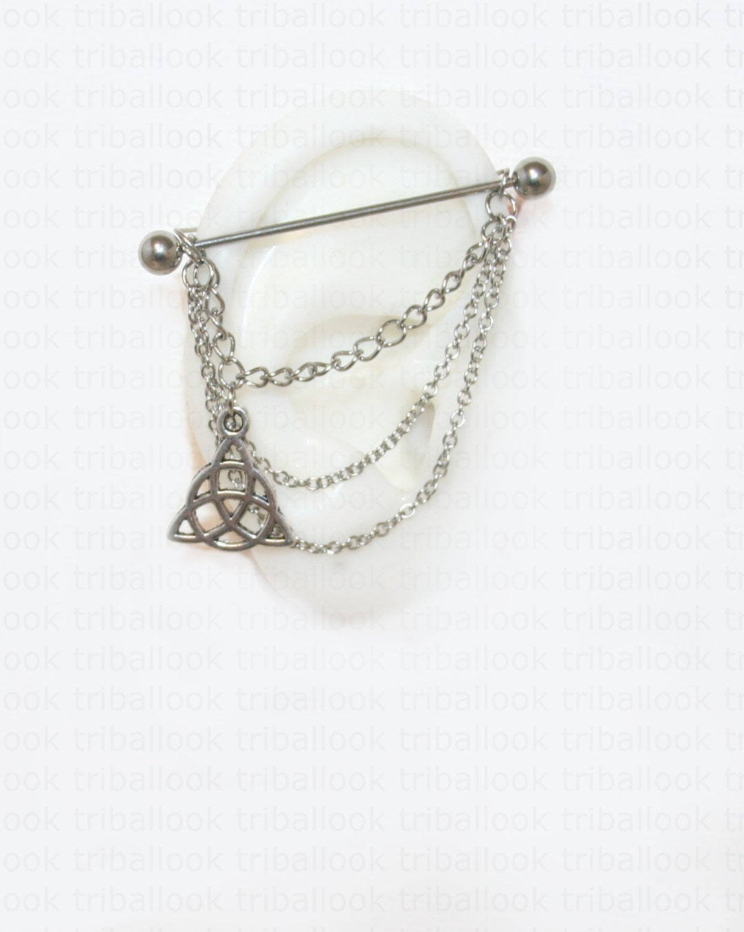 Fake Industrial Barbell Fake Industrial Piercing Jewelry Etsy