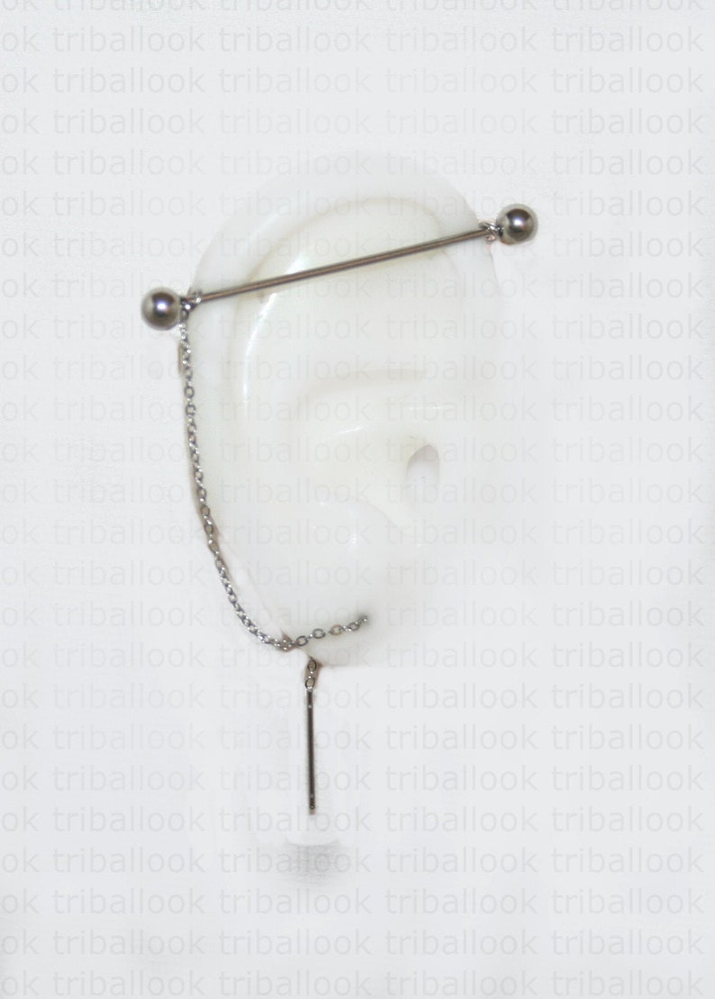 Fake Industrial Barbell Fake Industrial piercing Jewelry Etsy