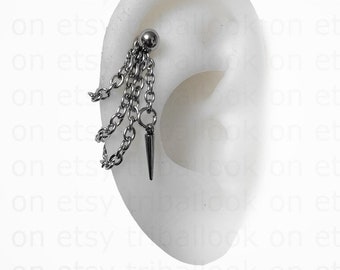Chaînes et pointes pour bijoux piercing Helix (jf)