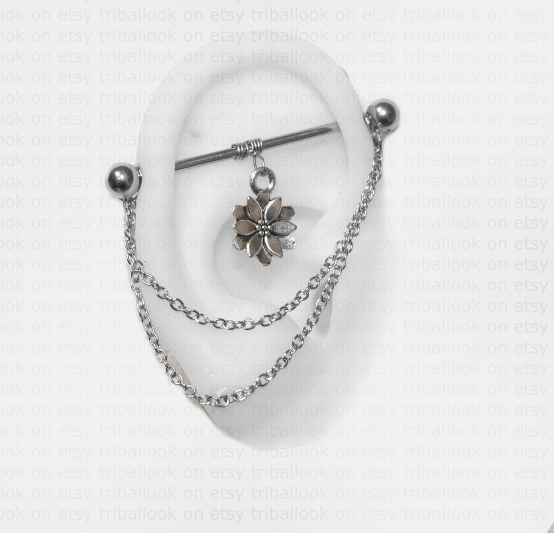 Barre Boucle D'oreille Cartilage 10mm - Clou Ligne Simple En Or Rose Acier Chirurgical - Marque Origami Jewels