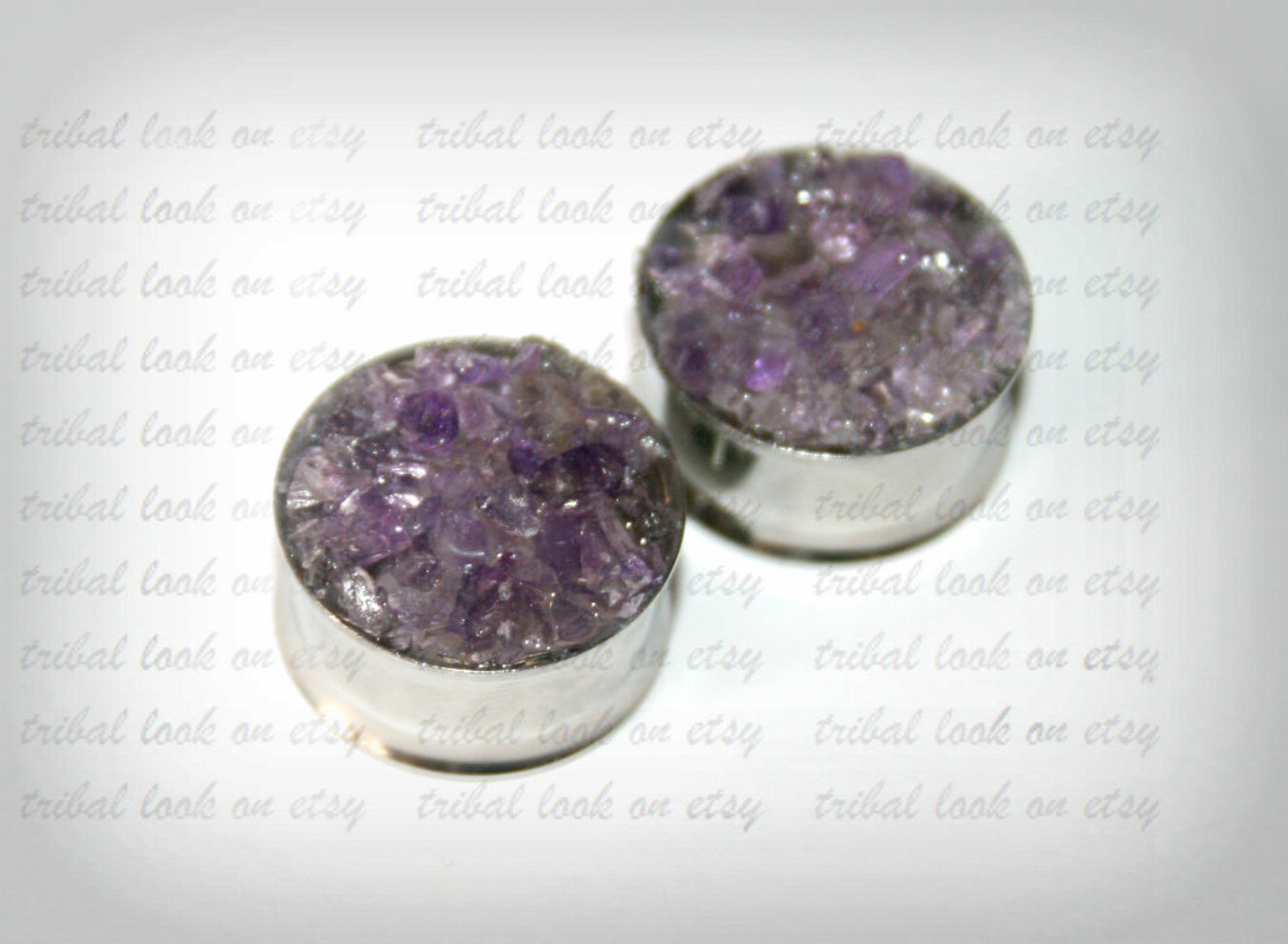 Amethyst Stones Ear Plugs Ears Gauges Stones Plugs Stone Etsy