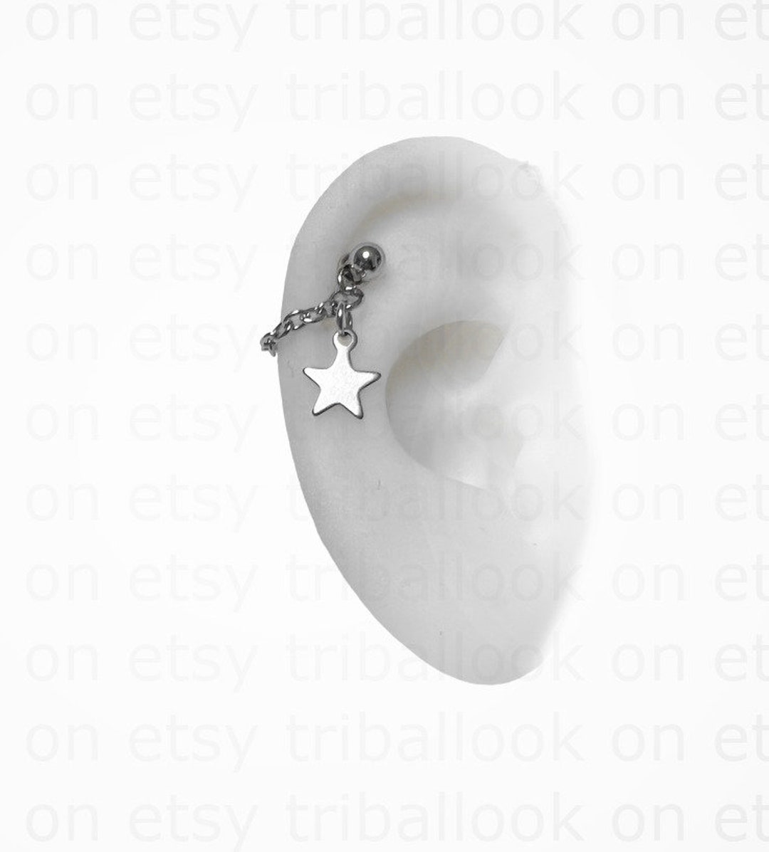 Helix Piercing Jewelry or Conch Piercing Jewelry With Minimalist Star