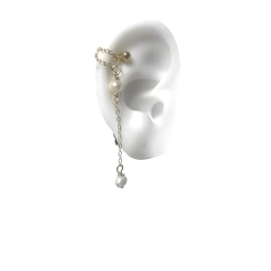 Helix or Conch  piercing, Helix Piercing, Cartilage Piercing , stainless bar with  free form fresh water pearl   (2 pearls m53)