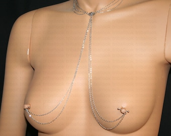 Nipples jewelry , Nipple piercing Jewelry, with chains (m14celtic)