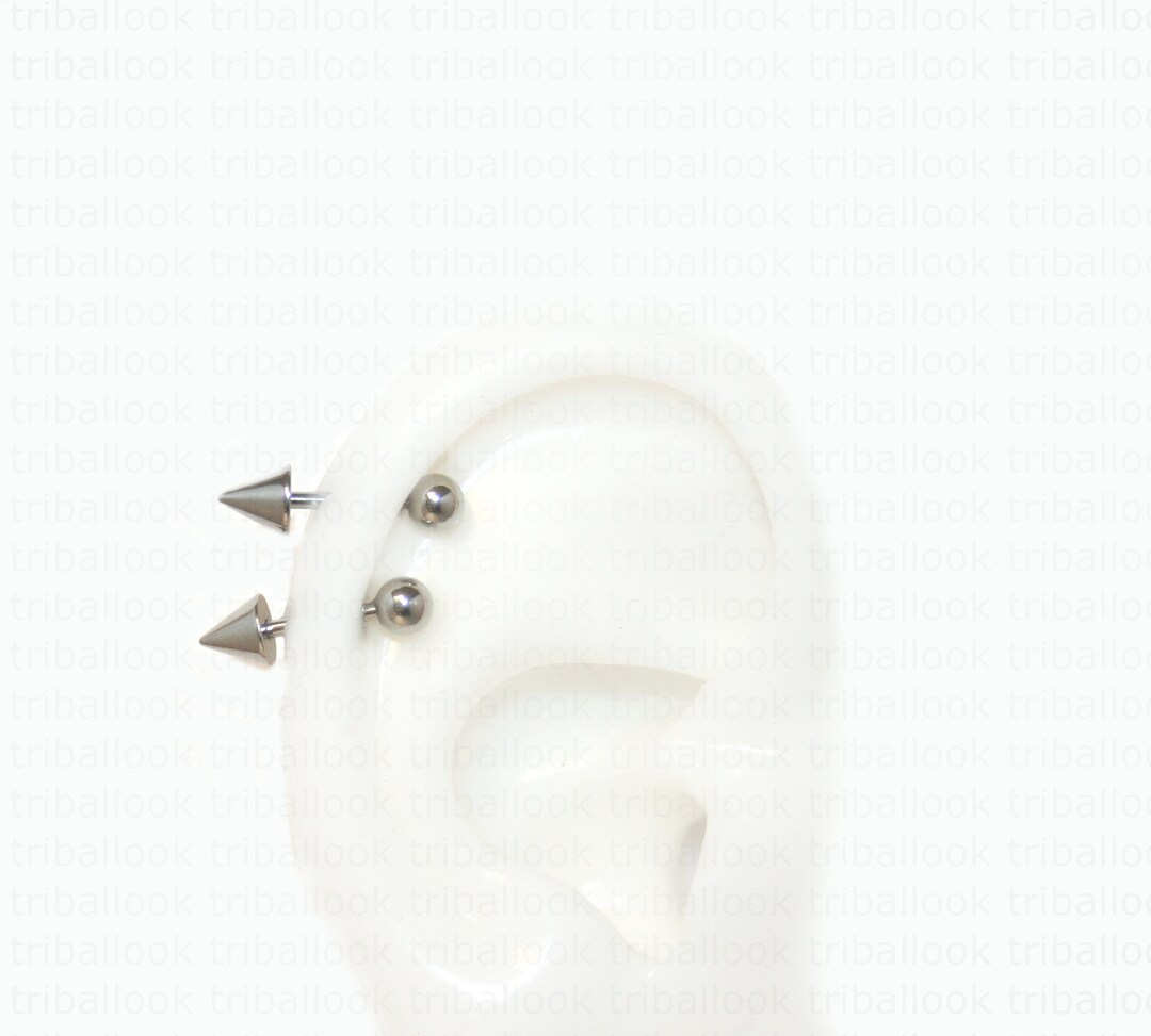 A Pair of Small Barbell Tragus Piercing Helix Piercing Etsy
