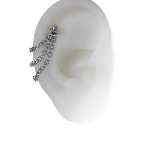 Helix jewelry with chains, helix piercing chains, cartilage jewelry,    (JF)