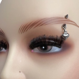 Bijoux pour sourcils, haltères pour sourcils, bijoux piercing pour sourcils, haltères pour sourcils a coeur moyen (jf)