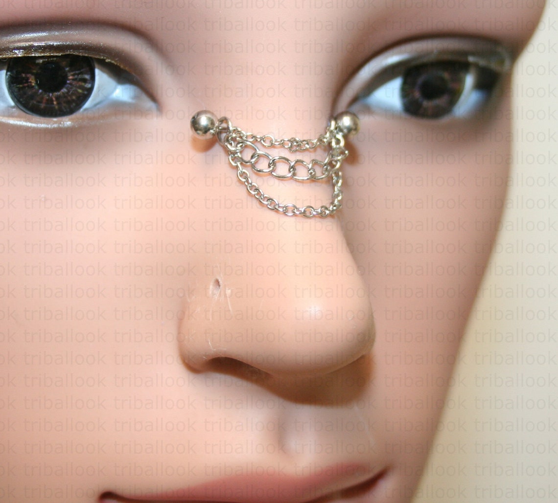 Nasallang High Nostril Jewelry Bridge Piercing Jewelry Etsy