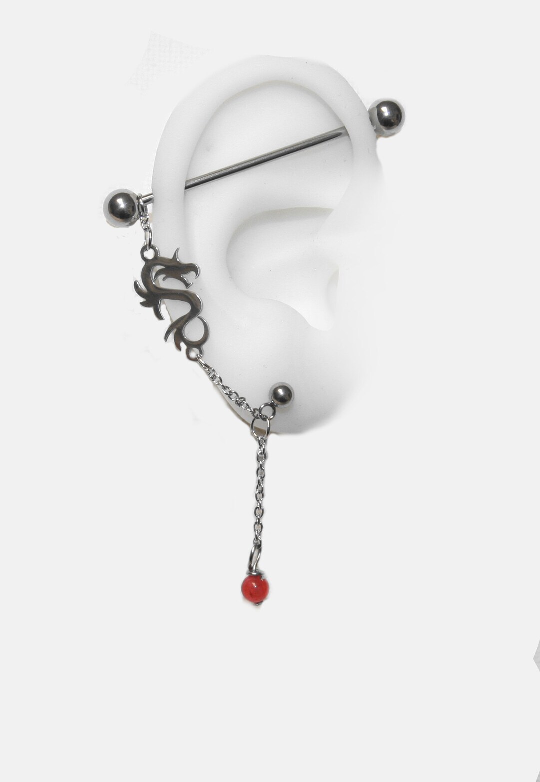 Industrial Piercing Jewelry With Chains, Titanium or Stainless Bars