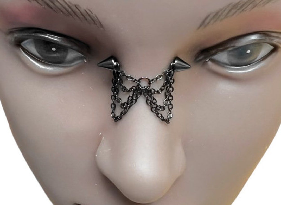 Nasallang, High Nostril Jewelry, Bridge Piercing Jewelry, Eyebrow Bar