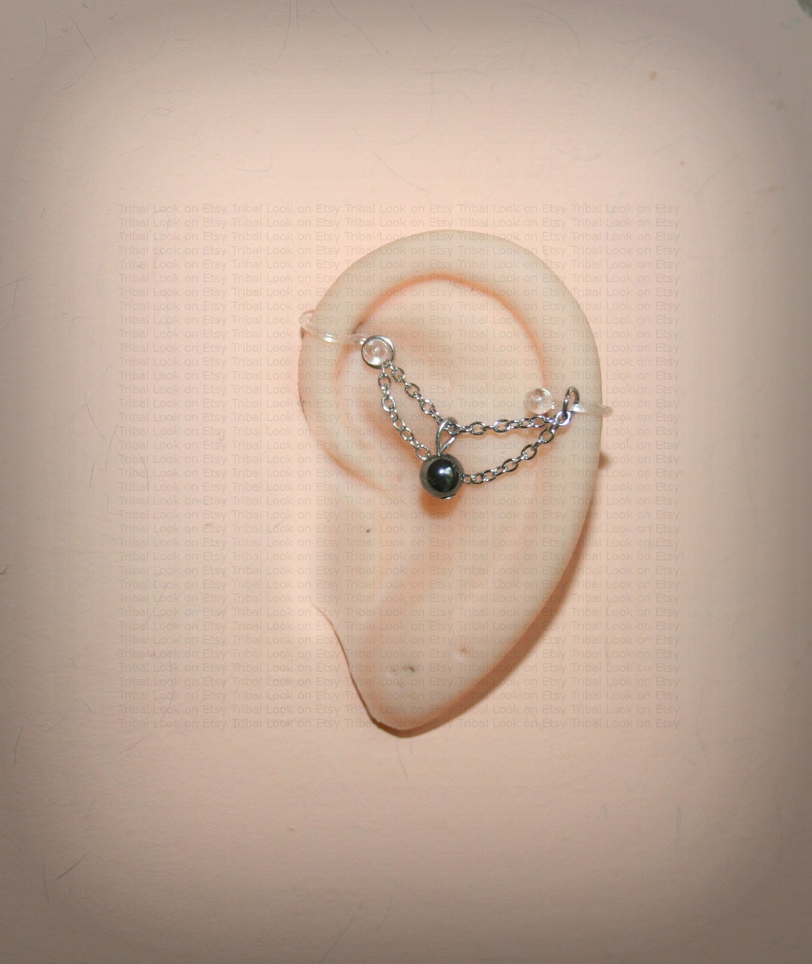 Fake Industrial Barbell Fake Industrial piercing Jewelry Etsy