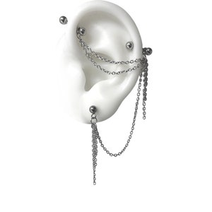 Gioielli da piercing industriali con catene, catena da cartilagine a lobo (m83)