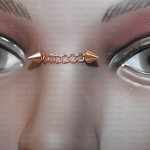 Nasallang, bijoux de nez Bogo, en acier inoxydable pour double piercings de nez ou piercing de surface or rose stainless steel avec coeur image 1