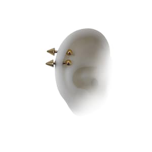 Barbell Tragus Piercing Pair: Stainless Steel Arrow & Ball - 14/16 Gauge