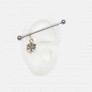Fake Ear Cartilage Bars with Lotus Flower