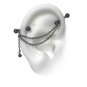 Industrial Piercing-Stäbe mit Kette und Kugel (51)
