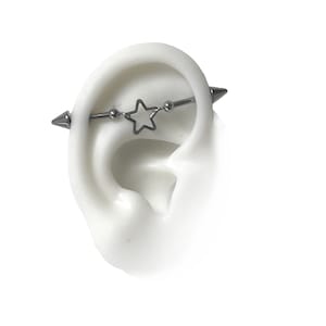 Industriële staafjes voor kraakbeenpiercing, industriële piercingsieraden met sterren en stekels