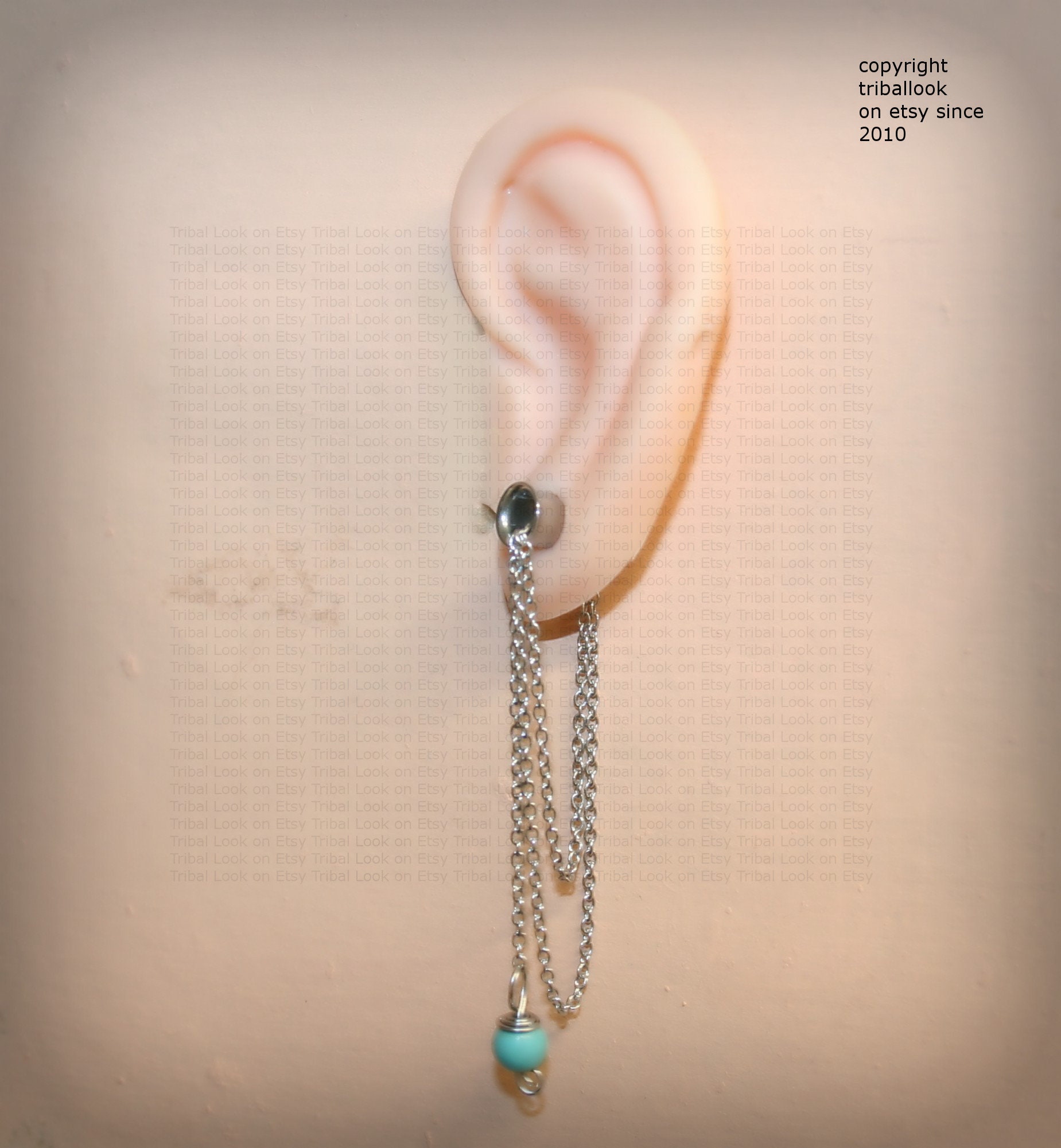 Dangle howlite Turquoise Ear plugs Dangle gauges silver Etsy